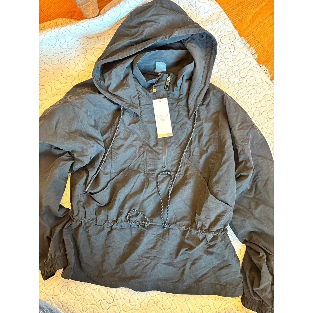 Calia Women's Black Windbreaker Hoodie Jacket Size Medium